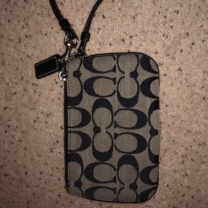 Coach Signature Wristlet - Black & Gray